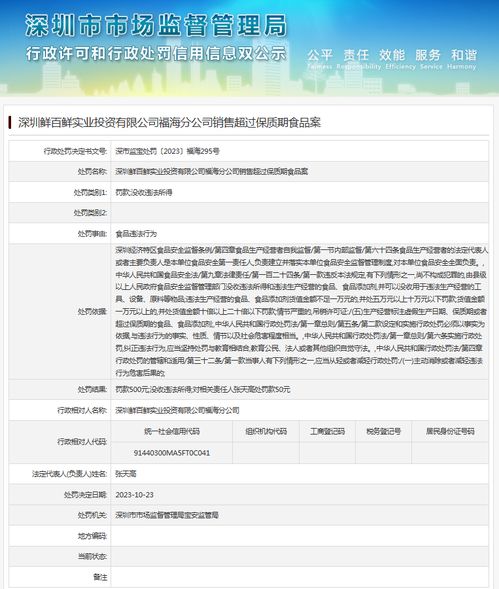 深圳鮮百鮮實(shí)業(yè)投資福海分公司因銷(xiāo)售過(guò)期食品被查，企業(yè)投資實(shí)業(yè)的食品安全防線(xiàn)如何筑牢？